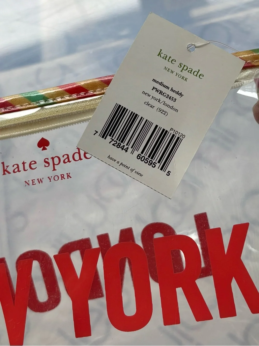 Rare collector piece! KATE SPADE New York Medium Heddy Clear Cosmetic Bag